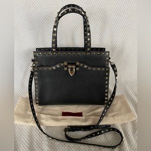 Valentino Garavani Pebbled Leather Top Handle Handbag
